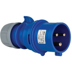 Fisa stecher monofazic CEE 3 poli 2P+PE 32A 6h albastru 230V IP44 mobila cu montaj pe cablu