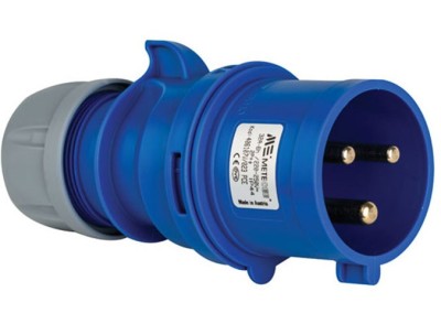 Fisa stecher monofazic CEE 3 poli 2P+PE 32A 6h albastru 230V IP44 mobila cu montaj pe cablu foto