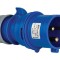 Fisa stecher monofazic CEE 3 poli 2P+PE 32A 6h albastru 230V IP44 mobila cu montaj pe cablu