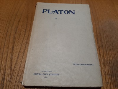 PLATON - Vol. II - Banchetul - Phaidon - Cezar Papacostea - 1931, 266 p. foto