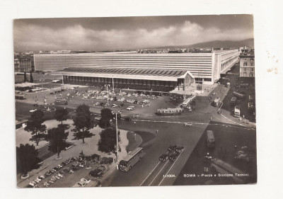 FS5- Carte Postala - ITALIA - Roma, Piazza e Stazione Termini, necirculata foto