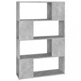 Biblioteca/Separator camera, gri beton, 80x24x124,5 cm, PAL