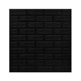 Set 10 placi tapet 3d, flippy, 70 x 77 cm, grosime 3 mm, din polietilena, model caramida, suprafata acoperita 5.3 mp, negru