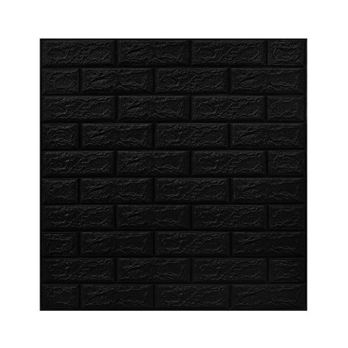 Set 10 placi tapet 3d, flippy, 70 x 77 cm, grosime 3 mm, din polietilena, model caramida, suprafata acoperita 5.3 mp, negru
