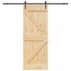 Usa glisanta lemn masiv pin 80x210 cm cu feronerie vidaXL, maro, hambar, interior, exterior