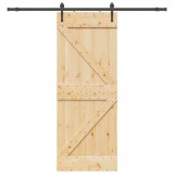 VidaXL Ușă glisantă cu set de feronerie 80x210 cm, lemn masiv de pin