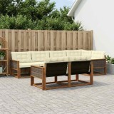 vidaXL Set de canapele de exterior cu pernă 7 pcs Natural și Crem 3381482