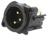 Soclu XLR 3-Pin 90&deg; THT Argint 6A