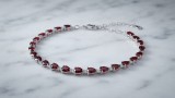 Cumpara ieftin Bratara Tennis din Argint 925 cu Zirconii Rosu-Rubin in Forma de Lacrima