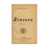 Radu D. Rosetti, Sincere. Poezii