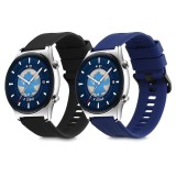 Set 2 curele pentru Honor Watch GS 3, Kwmobile, Negru/Albastru, Silicon, 58189.01