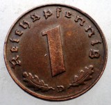 2.565 GERMANIA WWII 1 REICHSPFENNIG 1939 D, Europa, Bronz