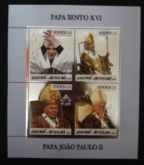 GUINEA BISSAU-PAPI-FOLIE DE ARGINT-1 M/Sh.- NEOBLITERAT -G BIS 320A