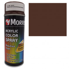 Spray vopsea maro mahon, RAL 8016, lucioasa, Morris, 400 ml, acrilica, cu uscare rapida, pentru suprafete din lemn, metal, aluminiu, sticla, piatra si foto