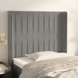 VidaXL Tăblie de pat cu aripioare gri deschis 103x16x118/128cm catifea 3119860