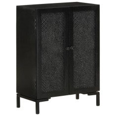 Gossi servanta, negru, 55x30x77 cm, lemn masiv de mango si fier