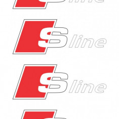 Set 4 Buc Sticker Etriere Audi S-Line Alb