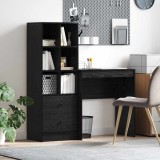 Cumpara ieftin Birou cu spațiu de depozitare cu sertar 2 pcs Stejar negru