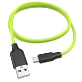 Cablu Date si Incarcare USB la MicroUSB HOCO Fluorescent X21 Plus, 1 m, Verde