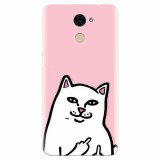 Husa silicon pentru Huawei Enjoy 7 Plus, White Cat