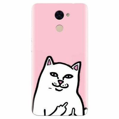 Husa silicon pentru Huawei Enjoy 7 Plus, White Cat foto