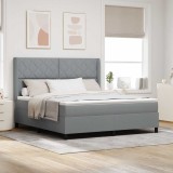 VidaXL Pat cu saltea cu arcuri și LED gri deschis 180x200 cm, țesătură