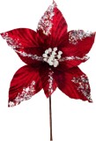 Floare decorativa Craciun poinsettia burgundy MagicHome 20 cm
