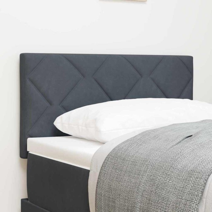 vidaXL Tăblie LED cu lumini cu bandă LED Gri &icirc;nchis 80 cm Catifea