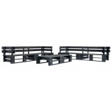 vidaXL Set mobilier de grădină din paleți, 6 piese, negru, lemn