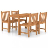 Set de mobilier de gradina cu 5 piese, 120x70 cm, lemn masiv de tec