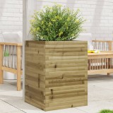 Jardiniera Gradina vidaXL 50x50x68.5 cm, Lemn Pin Impregnat Maro, Ghiveci Exterior Decorativ