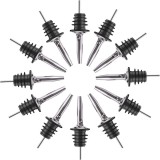 Cumpara ieftin Set 12x Dop cu picurator pentru bauturi, otel inoxidabil, 10.8 x 2.9 cm, negru