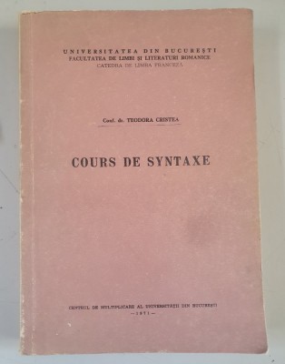 Teodora Cristea - Cours de syntaxe foto