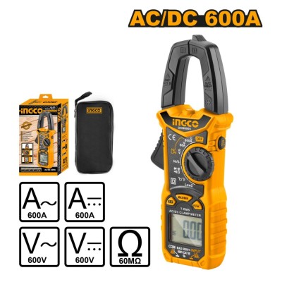 Aparat de masura multimetru / clampmetru tip cleste 600 a - Ingco DCM6005 foto