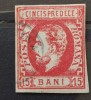 Romania 1872 - Carol l cu Barba,retus cadru vertical stanga si lipsa culoare in cartus sus,Lp.32, Stampilat