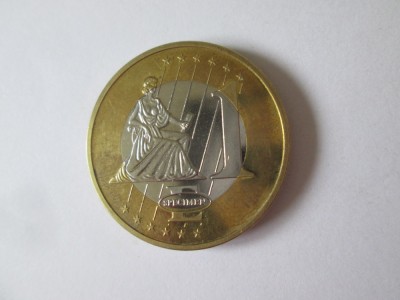 Cipru 1 Euro 2003 Specimen moneda test/probă,diametrul=32,5 mm,greutate=20 grame foto