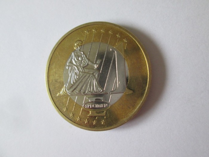Cipru 1 Euro 2003 Specimen moneda test/probă,diametrul=32,5 mm,greutate=20 grame