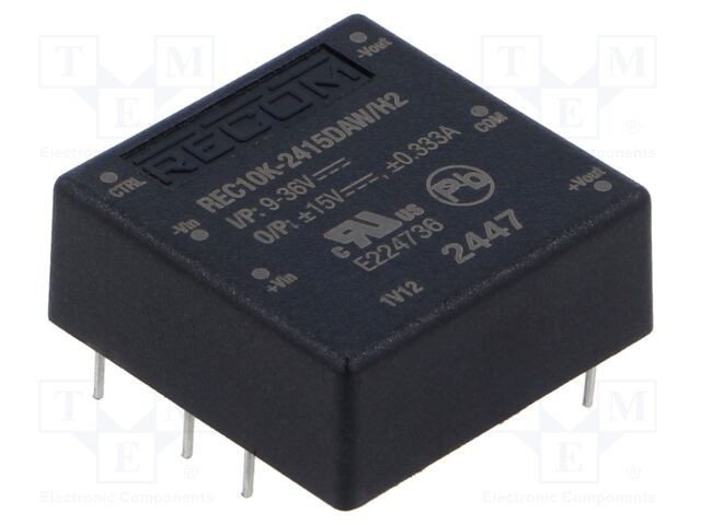 Convertor DC/DC 10W 9-36V la &plusmn;15V RECOM REC10K-AW