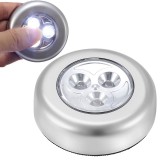 Lumină LED de Contact cu Baterie, 3 LED-uri, Autocolant, 7cm x 2cm, Lumină Rece, Gri, Verk Group