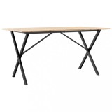Cumpara ieftin Masa de bucatarie, cadru X, 160x80x75cm lemn masiv pin si Otel