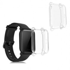 Set 2 huse pentru Xiaomi Amazfit Bip/Amazfit Bip Lite, Silicon, Transparent, 54037.02 foto