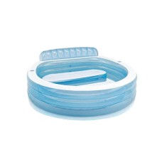 Piscina gonflabila, Vinil, 229x218x79 cm, Bleu/Alb, 640l, ATU-VD3978