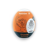 Ou masturbator SATISFYER Crunchy Egg, de unică folosință, interior texturat, material flexibil TPE (portocaliu)&amp;nbsp;
