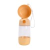 Sticla animale, flippy, portabila, pentru hrana si apa, din abs, 400 ml/182 ml, 25.5 x 8 x 9 cm, galben
