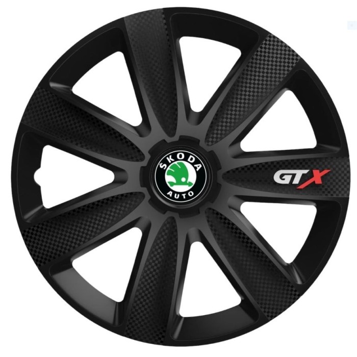 Set 4 Capace Roti GTX Negru Carbon Skoda, R17