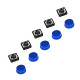 5 bucati x buton cu capac rotund 12x12x7.3mm Arduino (ALBASTRU) (b.8819A)