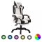 vidaXL Scaun de racing cu LED RGB, negru și alb, piele ecologică 288015