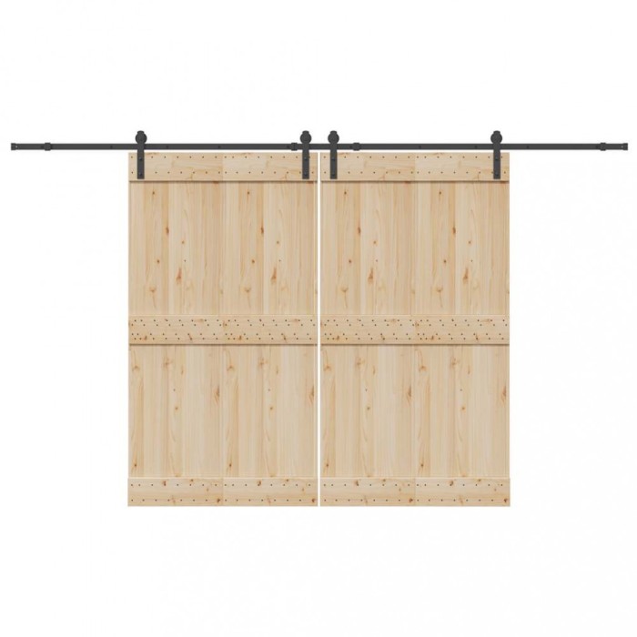 vidaXL Set feronerie pentru uși glisante, negru, 366 cm, oțel