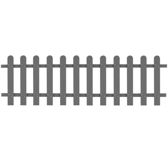 Gossi gard din sipci, gri, 200 x 60 cm, wpc