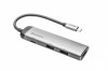 HUB extern VERBATIM, USB 3.0 x 2, HDMI x 1 (4K@30Hz), USB Type C x 1, conectare USB Type C, cablu 15 cm, max. 3A, brushed metal &quot;49140&quot; (timbru verde
